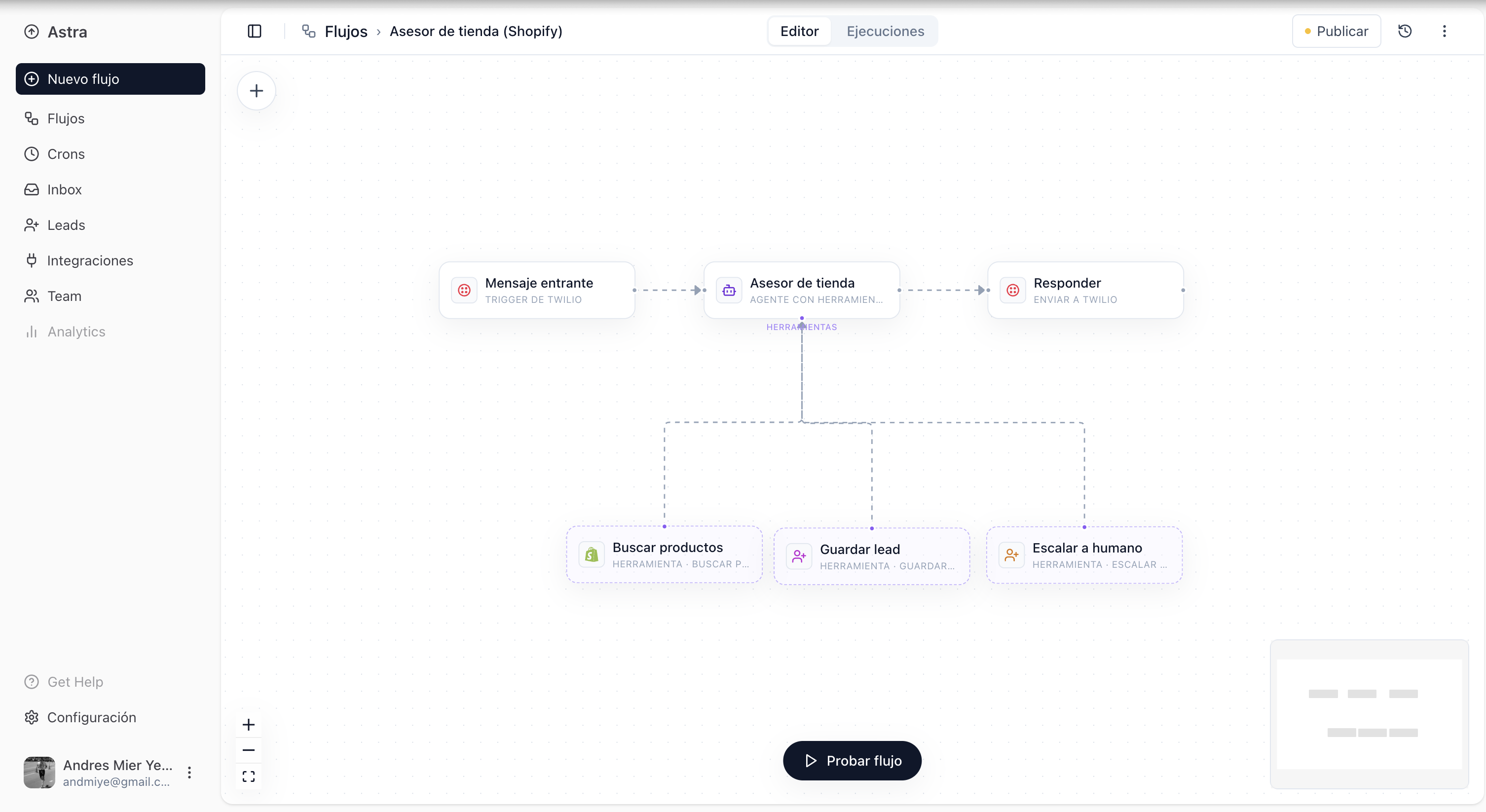 Blokk flow builder: Shopify store advisor flow